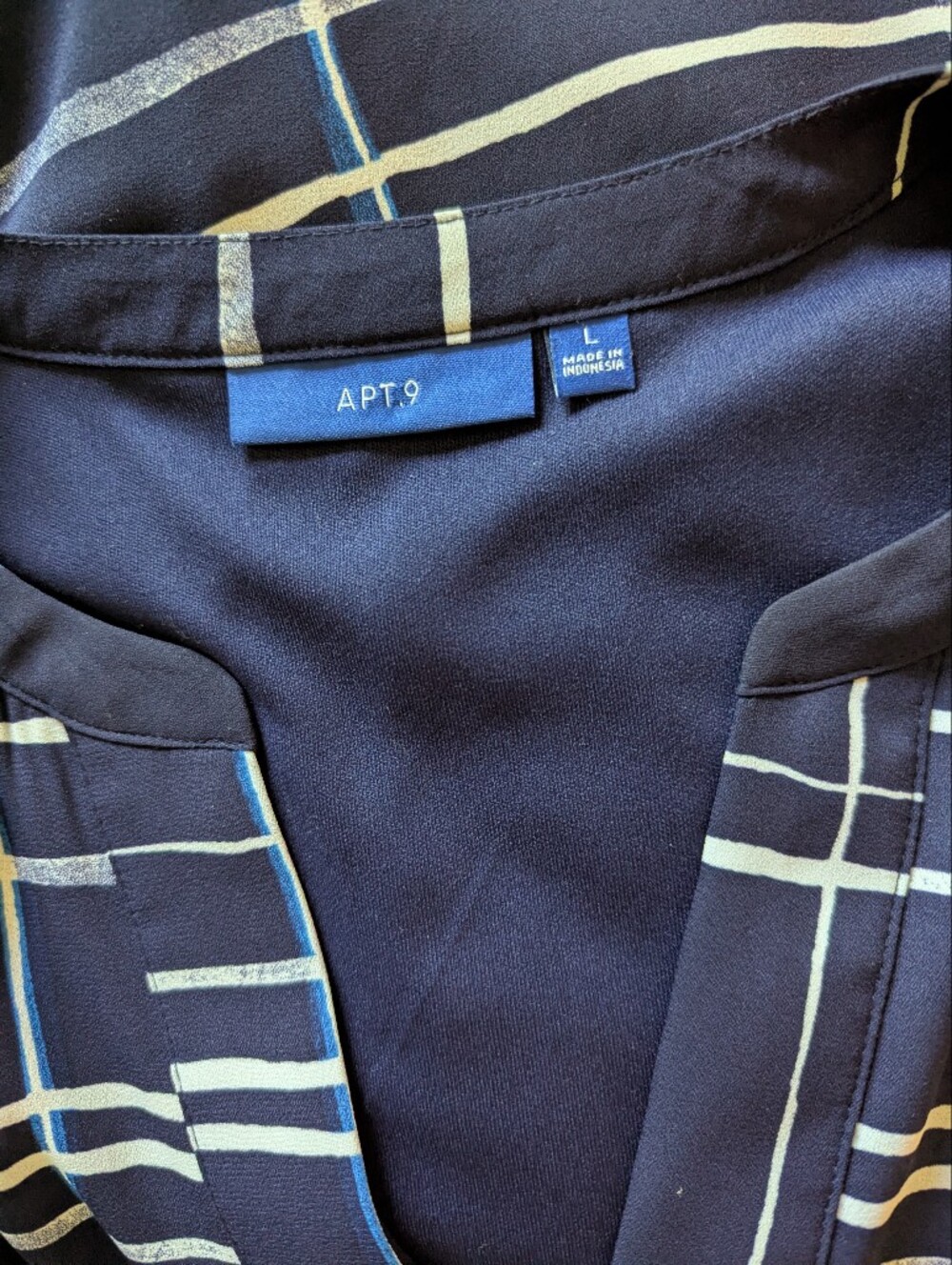 Apt. 9 Navy Plaid Drawstring-Waist Midi Dress - Picture 7 of 8